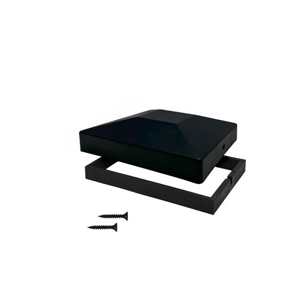 Nuvo Iron 4 x 6-in Plastic Pyramid Post Caps - Black - 12/Pk