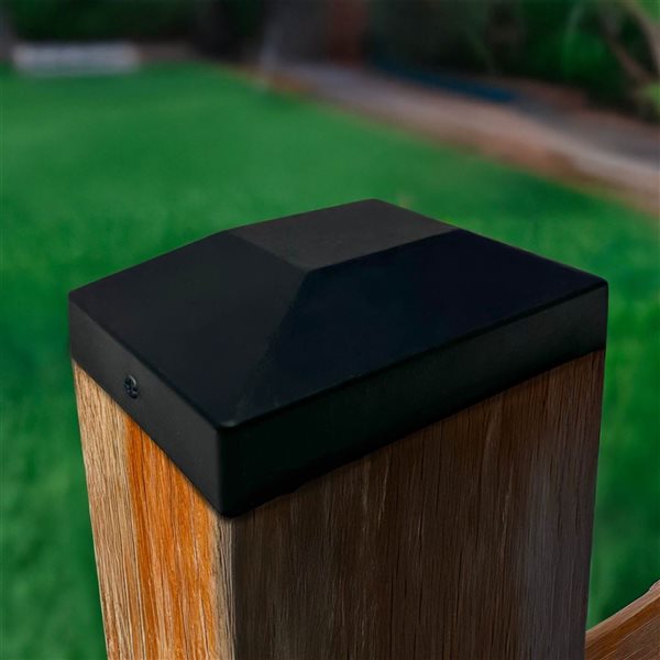 Nuvo Iron 4 x 6-in Plastic Pyramid Post Caps - Black - 12/Pk