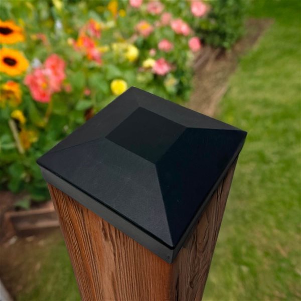 Nuvo Iron 6 x 6-in Plastic Pyramid Post Caps - Black - 24/Pk
