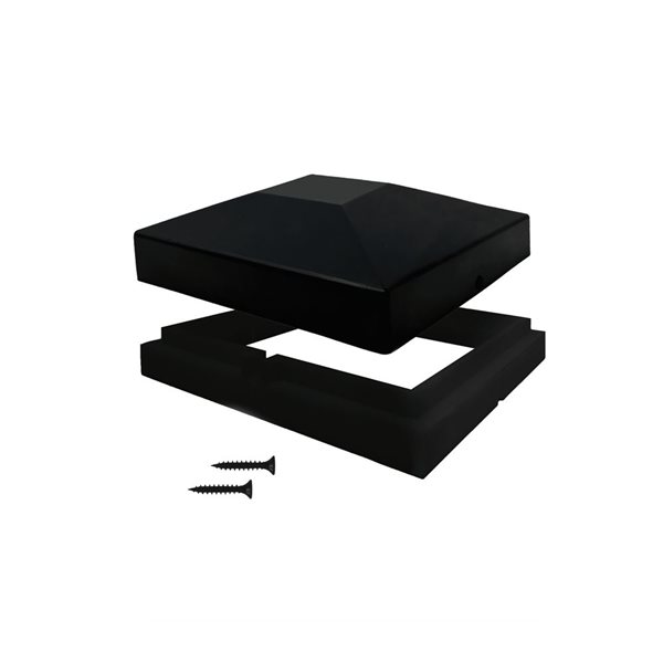 Nuvo Iron 6 x 6-in Plastic Pyramid Post Caps - Black - 24/Pk