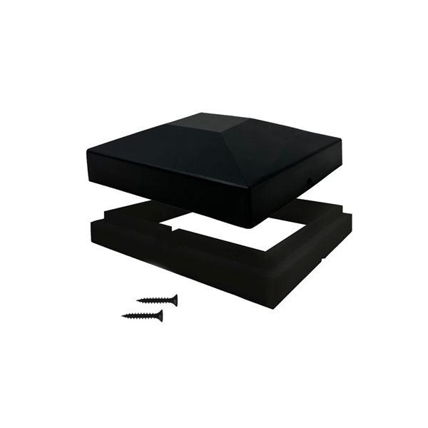 Nuvo Iron 6 x 6-in Plastic Pyramid Post Caps - Black - 12/Pk