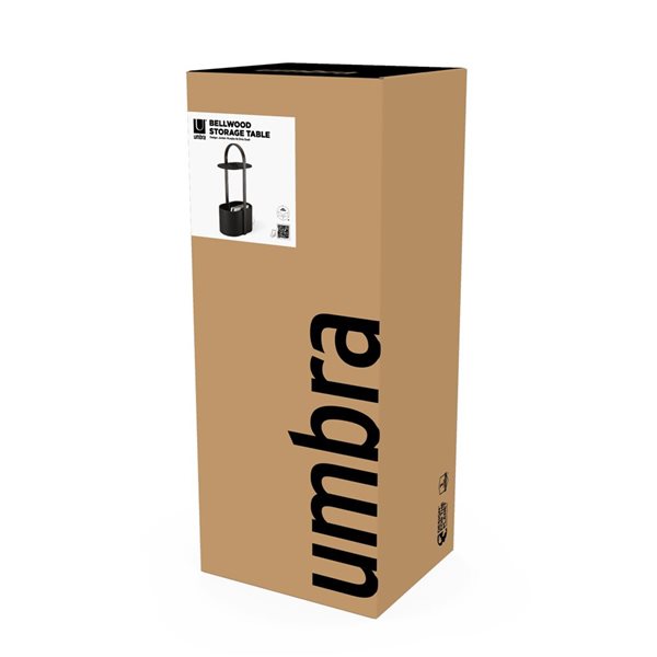 Umbra Bellwood Wood/Metal Storage Table w/ Cable Management - Black