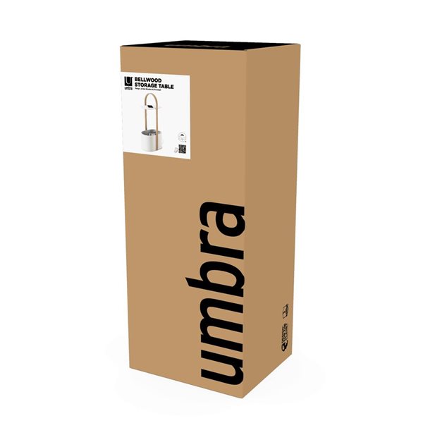 Umbra Bellwood Wood/Metal Storage Table w/ Cable Management - White
