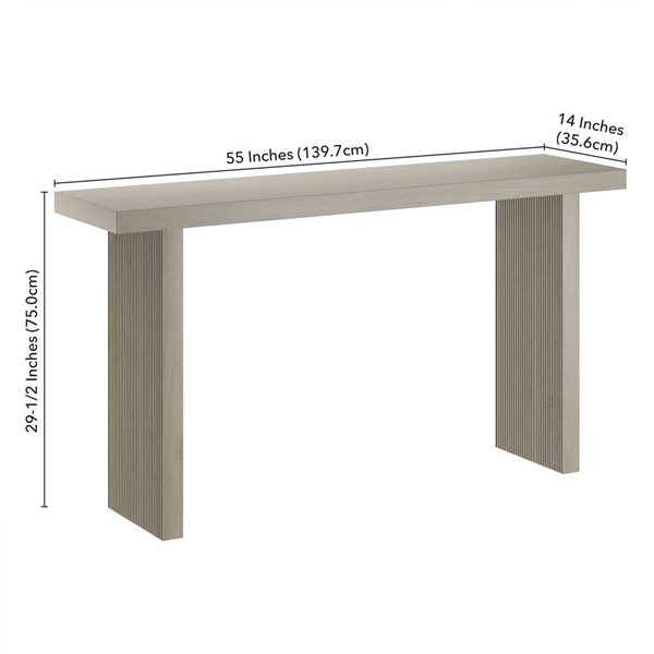 Hailey Home Soren 55-in Wide Rectangular Console Table - Alder White