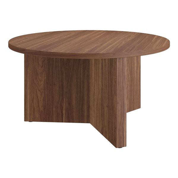 Hailey Home Anders 32-in Wide Round Coffee Table - Satin Walnut