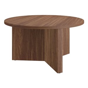 Hailey Home Anders 32-in Wide Round Coffee Table - Satin Walnut