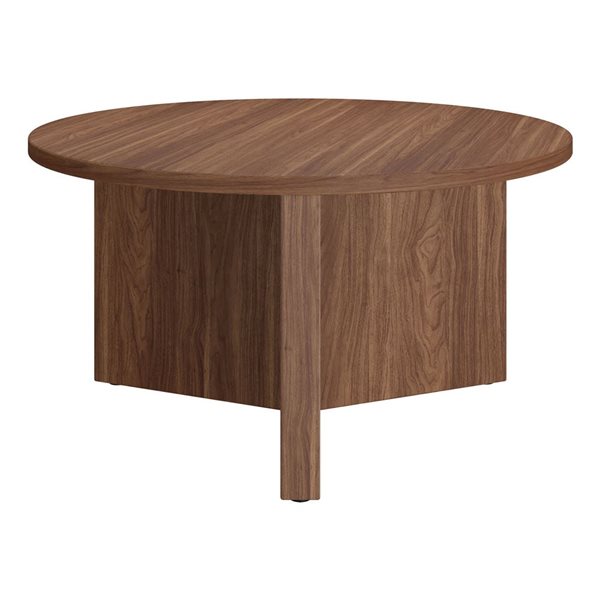 Hailey Home Anders 32-in Wide Round Coffee Table - Satin Walnut