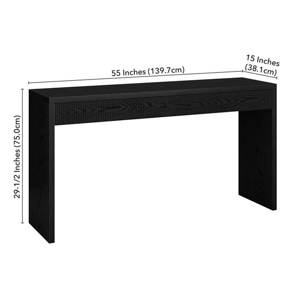 Hailey Home Lawrence 55-in Wide Rectangular Console Table - Black Grain