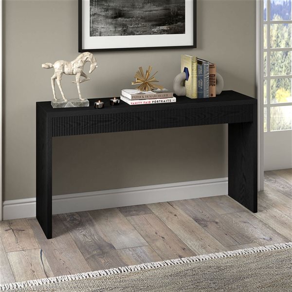 Hailey Home Lawrence 55-in Wide Rectangular Console Table - Black Grain