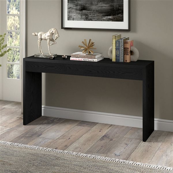 Hailey Home Lawrence 55-in Wide Rectangular Console Table - Black Grain