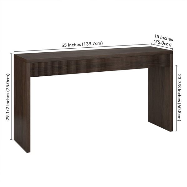 Hailey Home Lawrence 55-in Wide Rectangular Console Table - Alder Brown