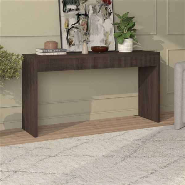 Hailey Home Lawrence 55-in Wide Rectangular Console Table - Alder Brown