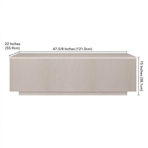 Hailey Home Reyes 48-in Wide Rectangular Coffee Table - Alder White