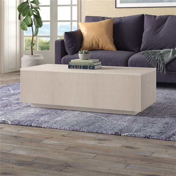 Hailey Home Reyes 48-in Wide Rectangular Coffee Table - Alder White