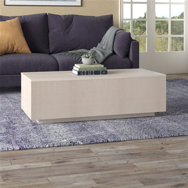Hailey Home Reyes 48-in Wide Rectangular Coffee Table - Alder White
