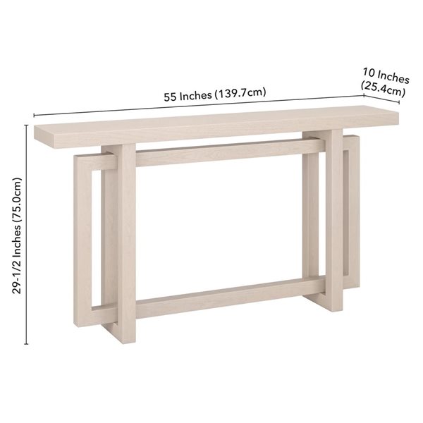 Hailey Home Breslow 55-in Wide Rectangular Console Table - Alder White