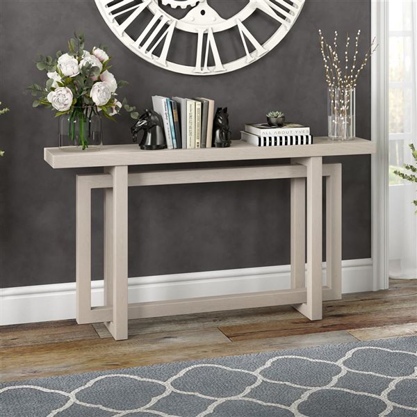 Hailey Home Breslow 55-in Wide Rectangular Console Table - Alder White