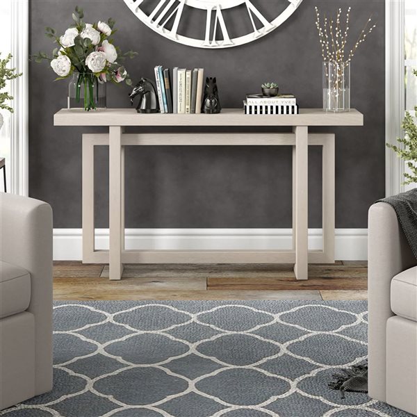 Hailey Home Breslow 55-in Wide Rectangular Console Table - Alder White