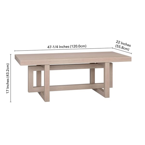 Hailey Home Breslow 47-in Wide Rectangular Coffee Table - Alder White