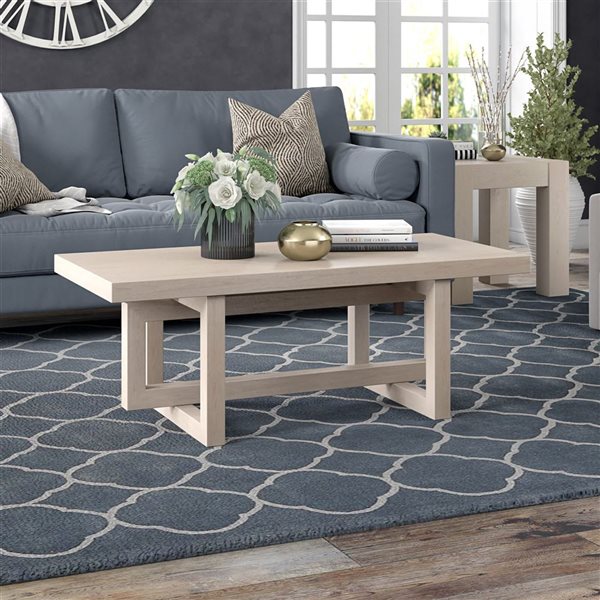 Hailey Home Breslow 47-in Wide Rectangular Coffee Table - Alder White