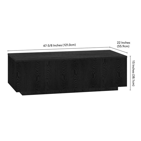 Hailey Home Reyes 48-in Wide Rectangular Coffee Table - Black Grain
