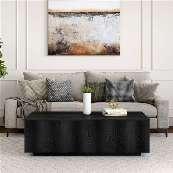 Hailey Home Reyes 48-in Wide Rectangular Coffee Table - Black Grain