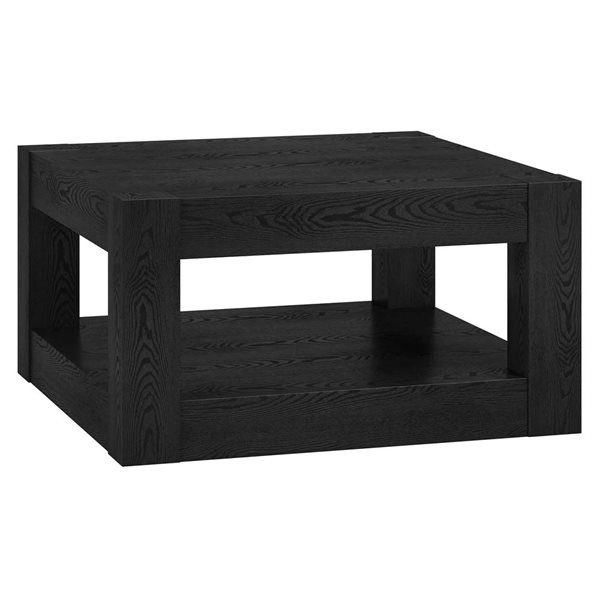 Hailey Home Hughes 32-in Wide Square Coffee Table - Black Grain