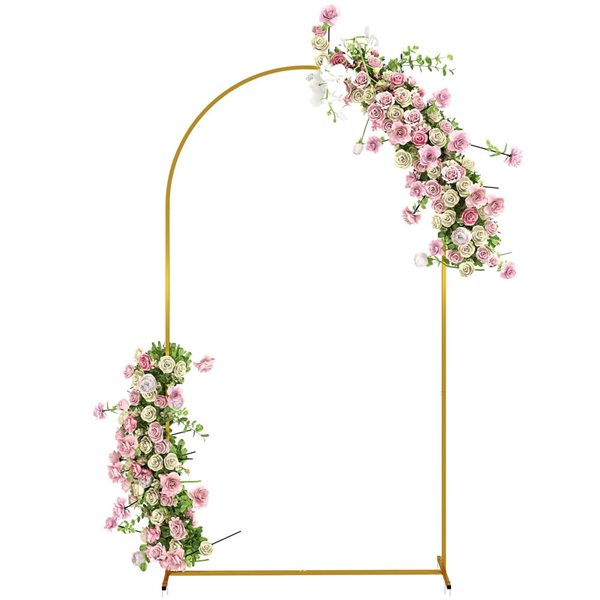 Outsunny 7 x 4-ft Gold Wedding Arch U-Shaped Stakes
