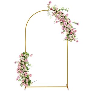 Outsunny 7 x 4-ft Gold Wedding Arch U-Shaped Stakes