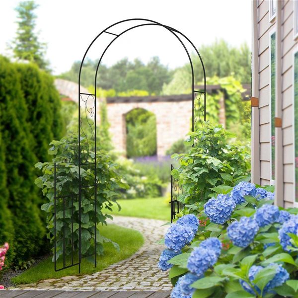 Outsunny Metal Garden Arch with Double Gate