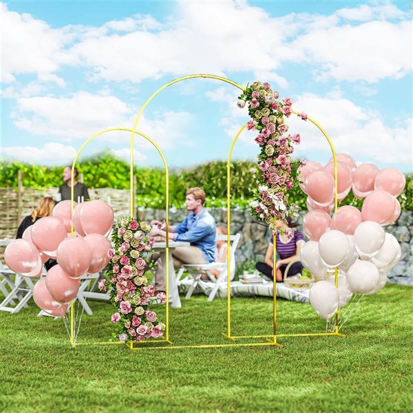 Outsunny 7/6.5/6-ft Gold Wedding Arch Set