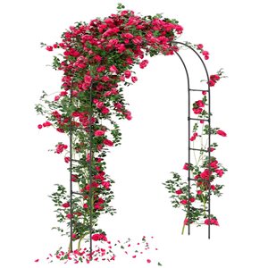 Outsunny 8-ft Metal Garden Arch Trellis for Climbing Plants