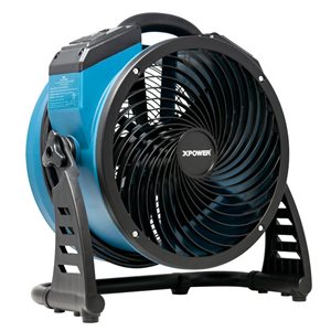 Ventilateur de plancher brasseur d'air industriel XPOWER 11 po multifonctionnel à moteur CC sans balai muni d'une prise de c…