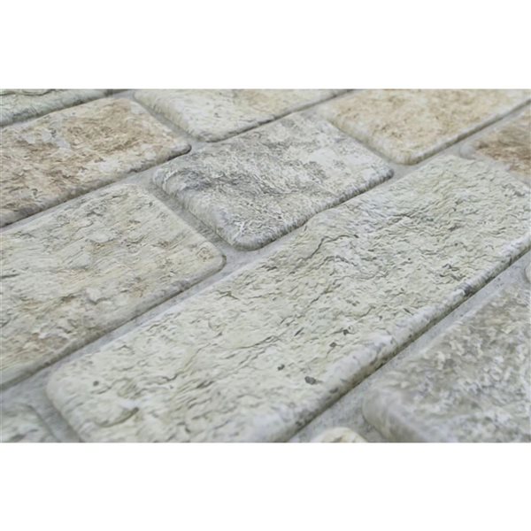 Dundee Deco 3.2 x 1.6-ft Faux Bricks 3D Wall Panel - Greige