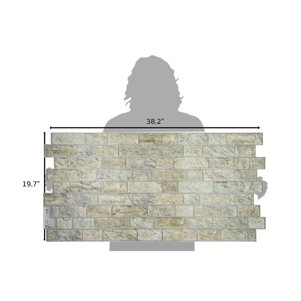 Dundee Deco 3.2 x 1.6-ft Faux Bricks 3D Wall Panel - Greige