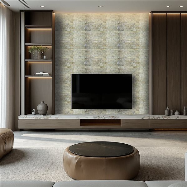 Dundee Deco 3.2 x 1.6-ft Faux Bricks 3D Wall Panel - Greige