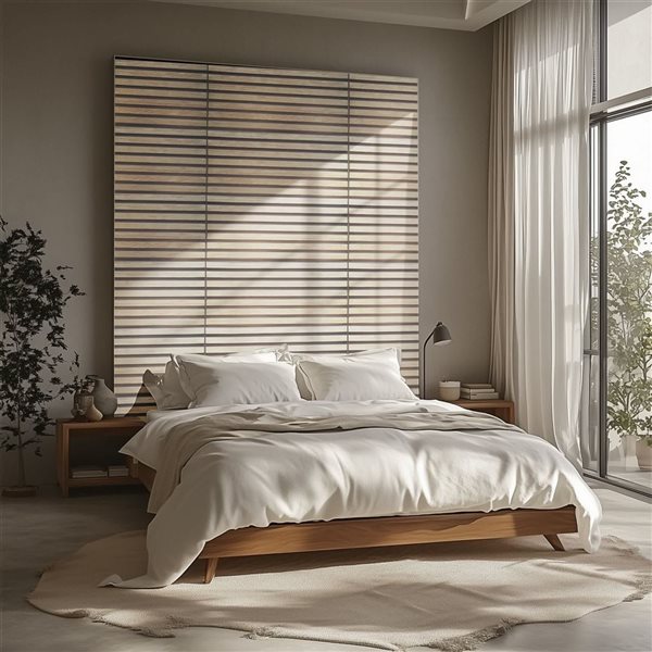 Dundee Deco 3.2 x 1.6-ft Faux Wood 3D Wall Panel - Ochre