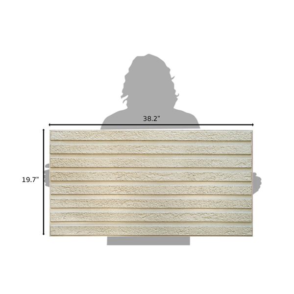 Dundee Deco 3.2 x 1.6-ft Faux Wood 3D Wall Panel - Cream