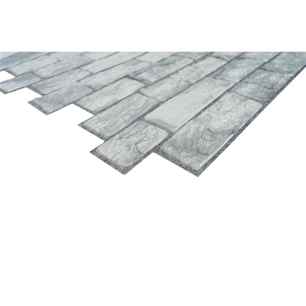 Dundee Deco 3.2 x 1.6-ft Faux Bricks 3D Wall Panel - Grey