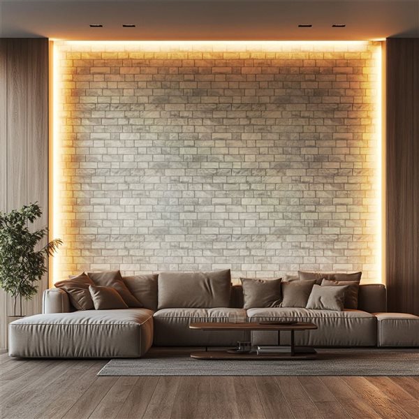 Dundee Deco 3.2 x 1.6-ft Faux Bricks 3D Wall Panel - Grey