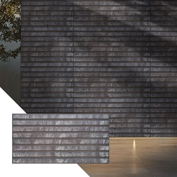 Dundee Deco 3.2 x 1.6-ft Faux Wood 3D Wall Panel - Grey