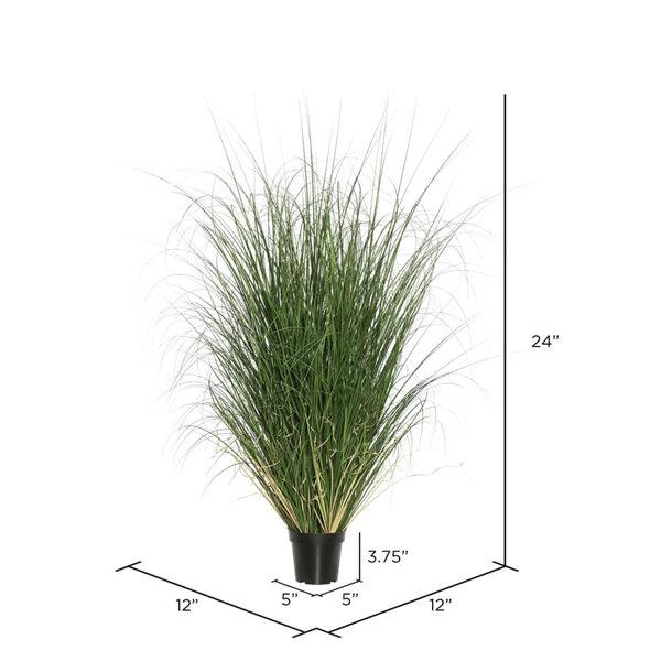 Vickerman 24-in Artificial Potted Green Curled Grass
