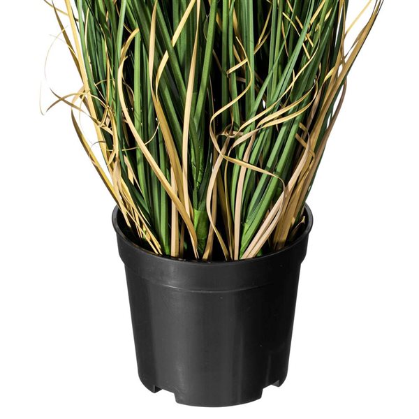 Vickerman 24-in Artificial Potted Green Curled Grass