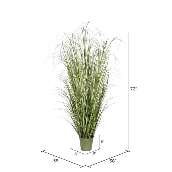 Vickerman 72-in Artificial Potted Native Green Grass