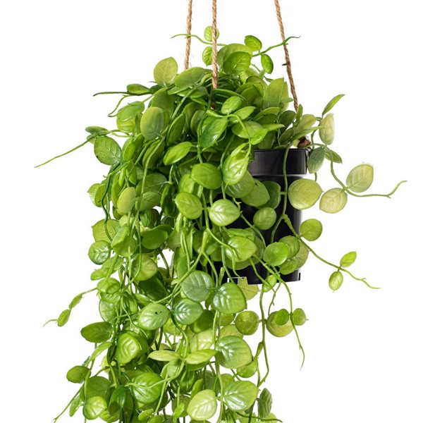 Vickerman 29-in Artificial Green Mini Leaf Ivy in Hanging Pot