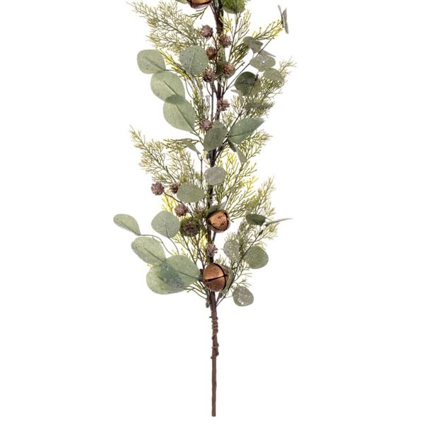 Vickerman 5-ft Artificial Winter Cedar, Pinecone, Eucalyptus, and Brown Jingle Bell Garland