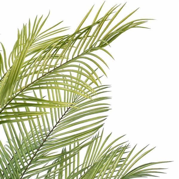 Vickerman 70.5-in Artificial Green Areca Palm Plant in Black Plastic Pot