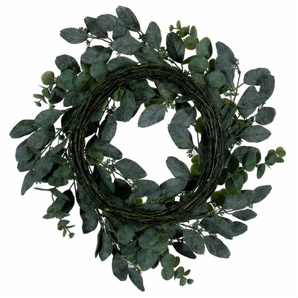 Vickerman 24-in Artificial Green Eucalyptus Wreath