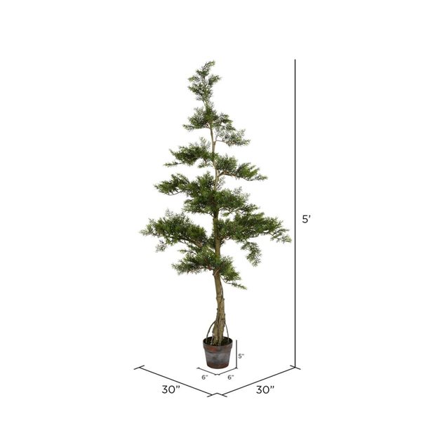 Vickerman 5-ft H Artificial Potted Cedar Tree