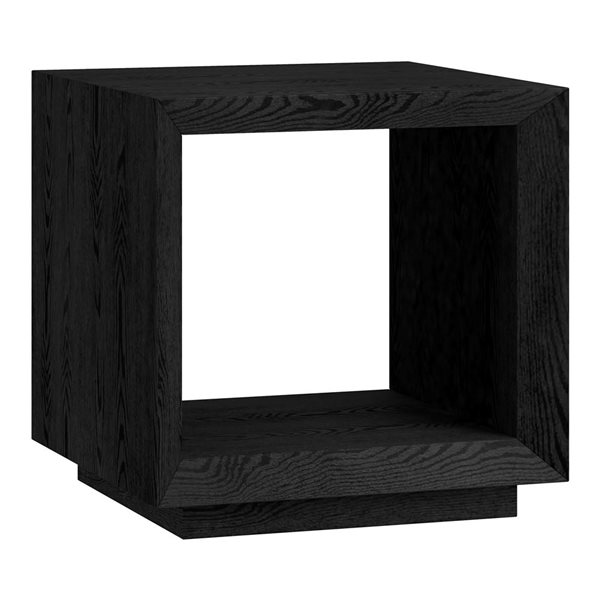 Hailey Home Tannen 22-in W Black Grain MDF Contemporary Rectangular Side Table